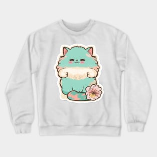 Elegant Persian Cat Sticker for Cat Lovers Crewneck Sweatshirt